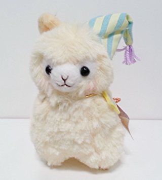 5" CUTE Alpaca Llama with Nightcap Plush Toy with Key Chain ~Yellow~