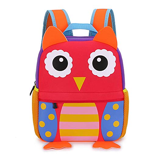 Hipiwe Toddler Backpack for Little Kids Water Resistance Kindergarten Preschool Bags Neoprene Children Schoolbag Cute Animal Cartoon Backpacks for Baby Boys Girls