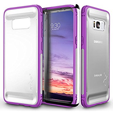 Samsung Galaxy S8 Case, Zizo [FLUX Series] w/ [Samsung Galaxy S8 Screen Protector] Anti-Slip Grip [Crystal Clear] Heavy Duty Bumper- Galaxy S8