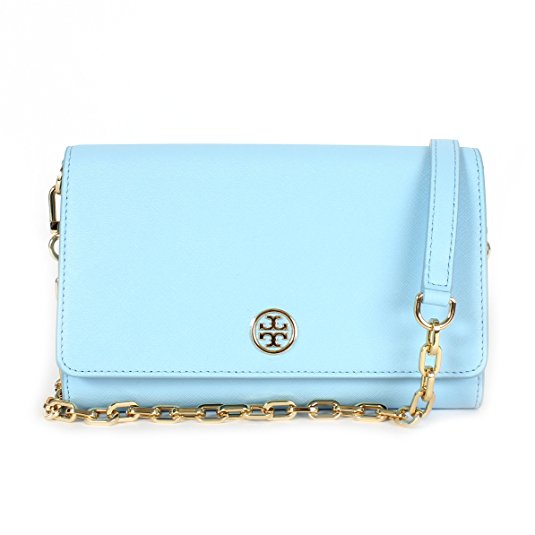 Tory Burch Robinson Chain Wallet, Riviera Blue, One Size