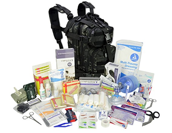 Lightning X Stocked EMS/EMT Trauma & Bleeding First Aid Responder Medical Backpack   Kit