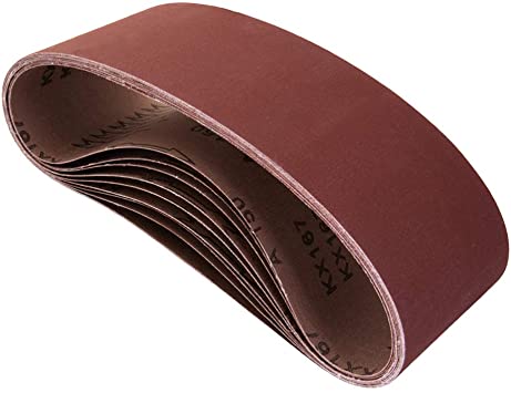 POWERTEC 110860 40 Grit Aluminum Oxide Sanding Belt (10 Pack), 3-Inchx18-Inch