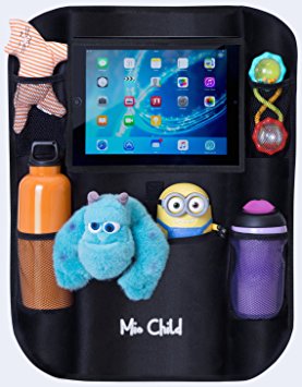 Car Back Seat Organizer With Tablet Holder - Fun Rides for You and Your Kids! - Protect Your Vehicle and Keep It Organized - By Mio Child