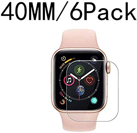 [6 Pack] Apple Watch Screen Protector 40MM PET, Kavivia HD Screen Protector Anti-Bubble Scratch-Resistant Guard Cover 3D Hydrogel Protective Soft Film Apple Watch Series 4 40mm PET