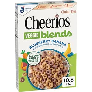 Cheerios Veggie Blends Blueberry Banana Breakfast Cereal, 10.6 OZ