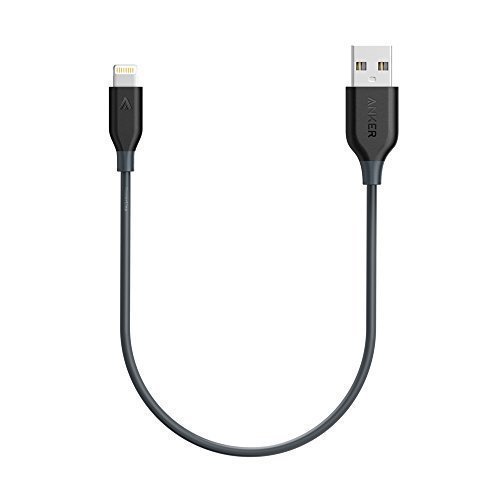 Anker PowerLine Lightning Apple Certified Cable (1ft) Heavy-Duty Aramid Fiber Reinforced Cable for iPhone 7/ Plus/ 6s / SE/ Plus, iPad Pro / mini 4 / Air, iPod touch and more Apple Devices ()