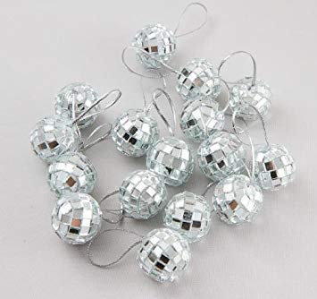 VANVENE 18 pcs 1.8 Inch Disco Ball Mirror Party Christmas Xmas Tree Ornament Decoration with Fastening Strap