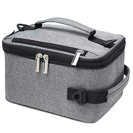 E-manis Insulated Lunch Bag Lunch Box Cooler Bag with Shoulder Strap for Men Women Kids (Gray1)