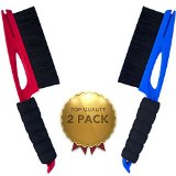 Snow Brush Set - 2 Pack - Mini Broom for Car Windshield and Windows - Foam Handle - Scratch-free Bristles - Complements Your Ice Scrapers