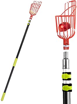 Ohuhu Fruit Picker Tool, 13-Foot Fruit Picker with Light-Weight Aluminum Telescoping Pole, Fruit Picking Equipment for Getting Fruits