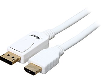 Rosewill 10-Feet 28AWG DisplayPort to HDMI Cable M-M, White (RCDC-14011)