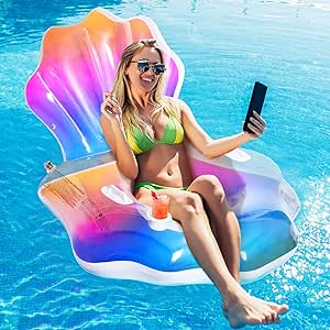 MoKo Inflatable Pool Floats Adult, Pool Lounge Floating Chair with Cup Holders Inflatable Floats Rafts Swimming Pool Floaties Toys for Lake Beach Pool Garden Backyard Party