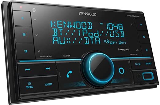 Kenwood DPX304MBT Double DIN in-Dash Digital Media Receiver with Bluetooth (Does not Play CDs) | Mechless Car Stereo Receiver | Amazon Alexa Ready - Black