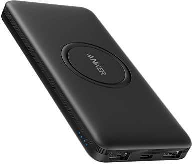 Anker Wireless Portable Charger, PowerCore 10,000mAh Power Bank with USB-C (Input Only), External Battery Pack Compatible with iPhone 11, Samsung, iPad 2020 Pro, AirPods, and More.