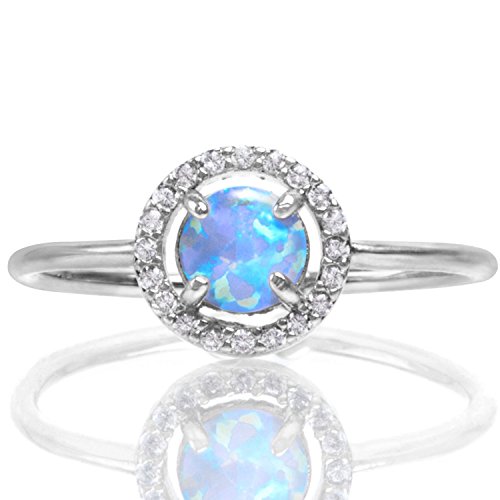 PAVOI 14K Gold Plated CZ and Created Opal Ring