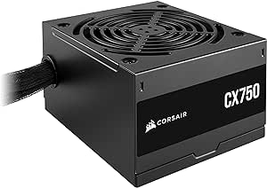 CORSAIR CX750 80 PLUS Bronze Non Modular Low-Noise ATX 750 Watt Power Supply - UK - Black