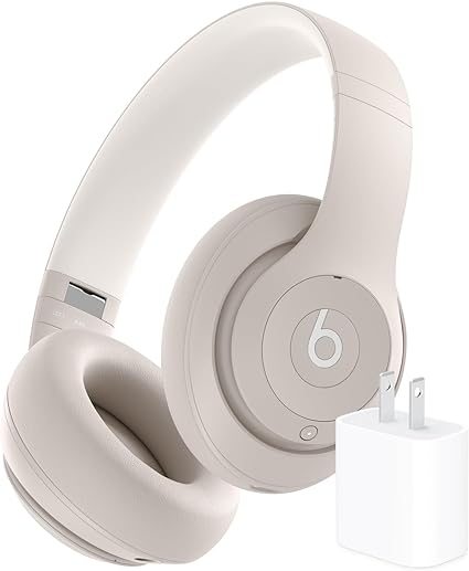 Beats Studio Pro in Sandstone with Apple 20W USB-C Power Adapter