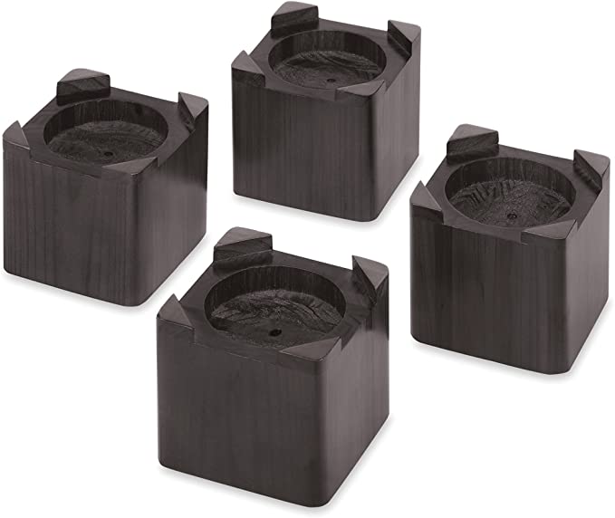 Whitmor Wood Bed Risers, S/4, Espresso