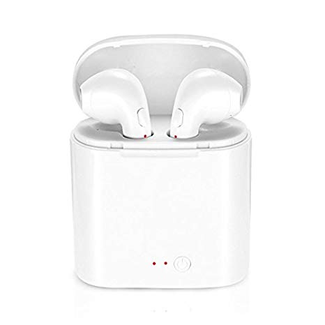 Bluetooth earbuds, hands-free iPhone X 8plus 8 7plus 7 6Splus 6S IOS Samsung Galaxy Android smart phone headset KEBIAO Wireless headset with charging kit mini in-ear microphone headset