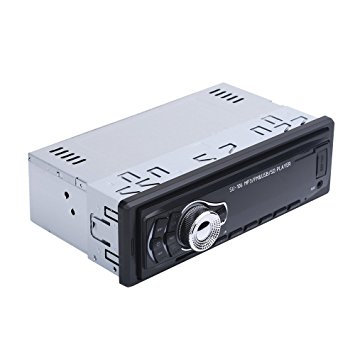 Masione Car Stereo Audio Receiver 12V 4 x 50 watts Single DIN In Dash FM Radio SD/USB/AUX-in MP3 Player Standard Size 1 DIN