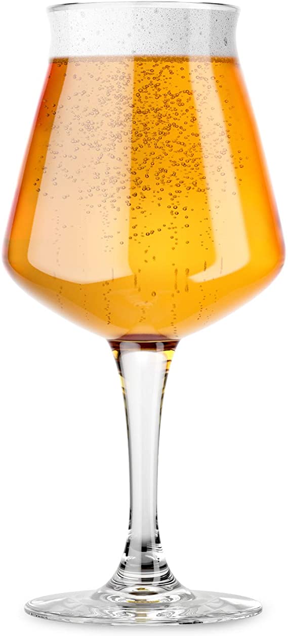 Rastal Teku Stemmed Beer Glass -Nucleated Pint Craft Beer Glasses for Better Head Retention, Aroma and Flavor - 14.2 oz Craft Beer Glass for Enhanced Beer Drinking Bliss - Gift Idea for Men