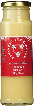 Savannah Bee Winter White Honey in 12 oz Tower Jar