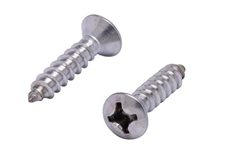 #12 X 1" Stainless Oval Head Phillips Wood Screw (50pc) 18-8 (304) Stainless Steel Screws by Bolt Dropper