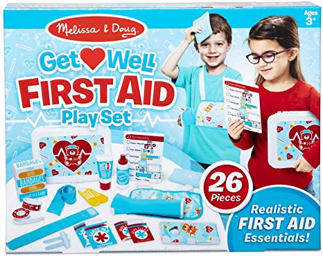 Melissa & Doug Get Well First Aid Kit Play Set (25 Toy Pieces, Great Gift for Girls and Boys - Best for 3, 4, 5, and 6 Year Olds)