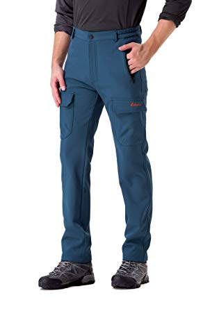 Clothin Men's Softshell Fleece-Lined Cargo Pants - Warm, Breathable, Water-Repellent, Wind-Resistant-Insulated