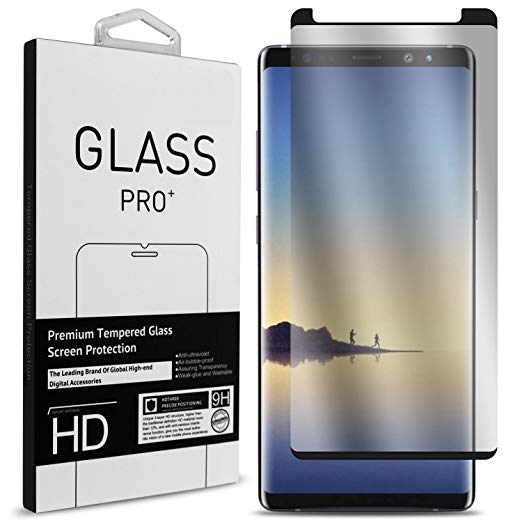 CoverON Galaxy Note 9 Tempered Glass Screen Protector, [InvisiGuard Series] Complete Full Front Screen Protector for Samsung Galaxy Note 9 [Case Friendly and Bubble-Free] - HD Clear with Black Rim