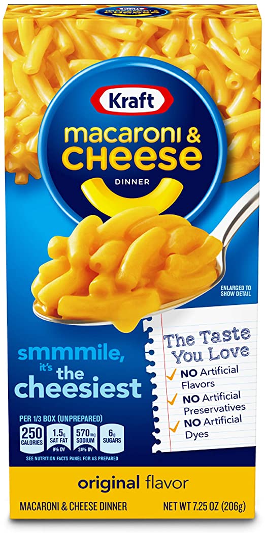 Kraft, Macaroni and Cheese - Original Flavour, No Artificial Flavours and Preservatives - Pack of 1, 206g