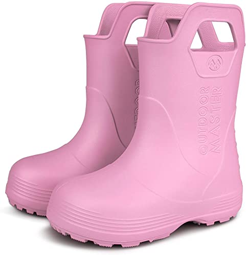 OutdoorMaster Kids Toddler Rain Boots, Lightweight, Easy to Clean for Boys Girls