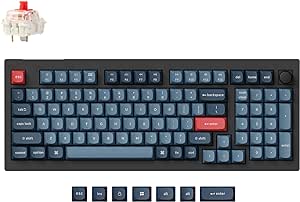 Keychron V5 Max Custom Wireless Mechanical Gaming Keyboard with Number Pad, 96% Layout QMK/VIA 2.4 GHz/Bluetooth 5.1/Wired, RGB Backlit Hot-Swappable Gateron Red Switch for Mac Windows Linux