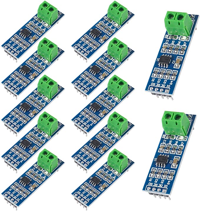 12Pcs MAX485 RS485 Transceiver Module TTL UART Serial to RS485 Instrument Interface Module Max458 Chip RS-485 Communication Transceiver 5V SCM Development Accessories Board for Ardu ino Raspberry Pi