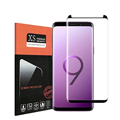 For Samsung Galaxy S9 Plus Tempered Glass Screen Protector,Acoverbest[HD Clear][9H Hardness][Anti-Scratch][Anti-fingerprint]For Tempered Glass Screen Protector Galaxy S9 Plus(Black)