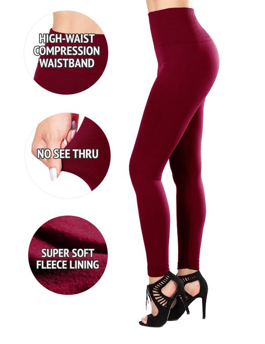 SEJORA Fleece Lined Leggings - High Waisted Slimming Thick Tights - Many Colors