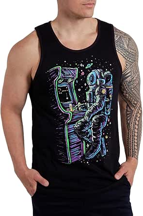 INTO THE AM Men's Graphic Tanks - Beach Summer Graphic Tank Tops for Guys S - 2XL