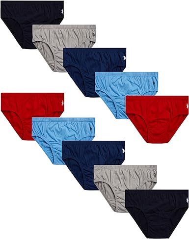 U.S. Polo Assn. Men's Underwear - Low Rise Briefs with Contour Pouch (10 Pack)