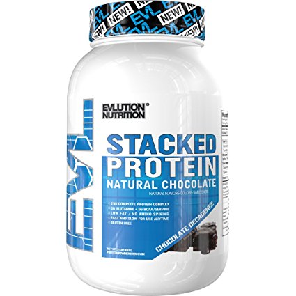 Evlution Nutrition - Stacked Protein Natural, Natural Protein Powder, Chocolate 2lbs