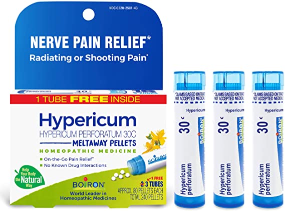 Boiron Hypericum Perforatum 30c Homeopathic Medicine for Nerve Pain Relief, 3 Tubes