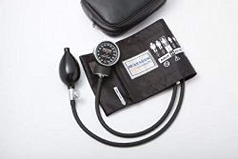 McKesson 01-720-11ABKGM Deluxe Aneroid Sphygmomanometer, Black, Adult - 1 Box