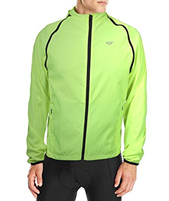Fastorm Cycling Convertible Jacket for Men Reflective with Removable Sleeve Bicycle Windproof Jacket