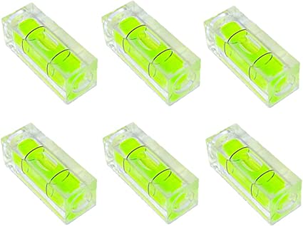 6Pcs Small Bubble Level 10x10x29mm Mini Square Bubble Spirit Levels Leveling Tools for Hanging Picture, Canvas, Wall Art, Photos, Wall Clock