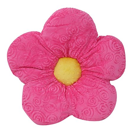 Adorable 18" Minky Flower Pink Throw Pillow