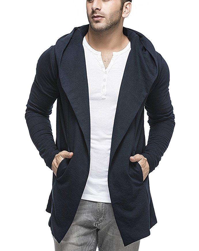Tinted Men's Cotton Blend Hooded Cardigan
