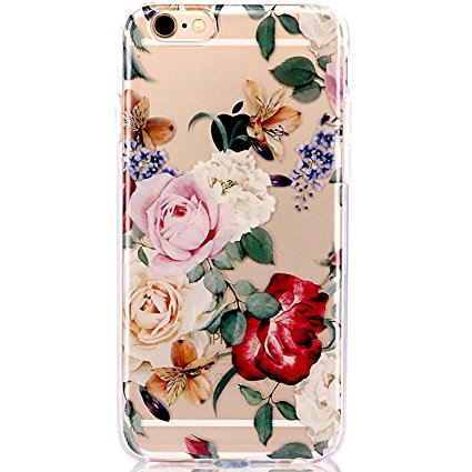 iPhone 6 Plus Case,iPhone 6S Plus Case,LUOLNH HD Floral Series TPU Bumper Soft Protective Slim Flexible Silicone Glossy Skin Cover Case for iPhone 6 Plus/ 6S Plus -Yellow Rose