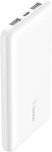 Belkin BoostCharge USB-C Portable Charger 20k Power Bank w/ 1 USB-C Port and 2 USB-A Ports with USB-C to USB-A Cable for iPhone 15, 15 Plus, 15 Pro, 15 Pro Max, Samsung Galaxy S24, & More - White