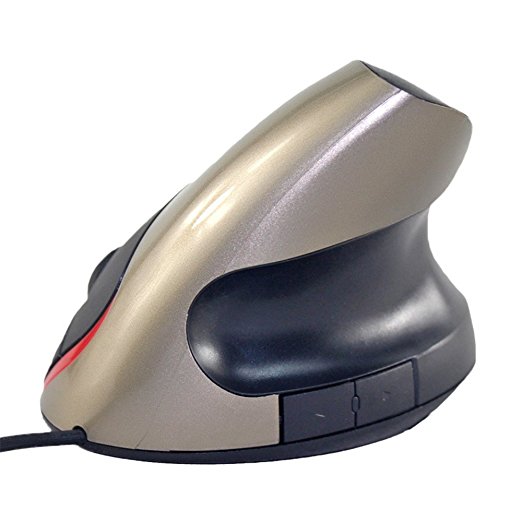 FotoFo Wired Ergonomic 2.4G Vertical 5 Button Mouse (Grey)