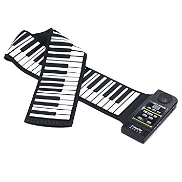 Elecsmart 88 Keys Professional Silicon rubber USB midi Flexible Roll up Electronic Piano Keyboard with louder speaker,for windows and mac os