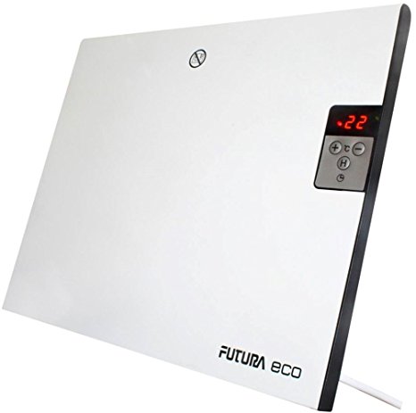 Futura Eco 400W Deluxe Electric Panel Heater Radiator, Wall Mounted or Free Standing with Thermostat & Digital Timer